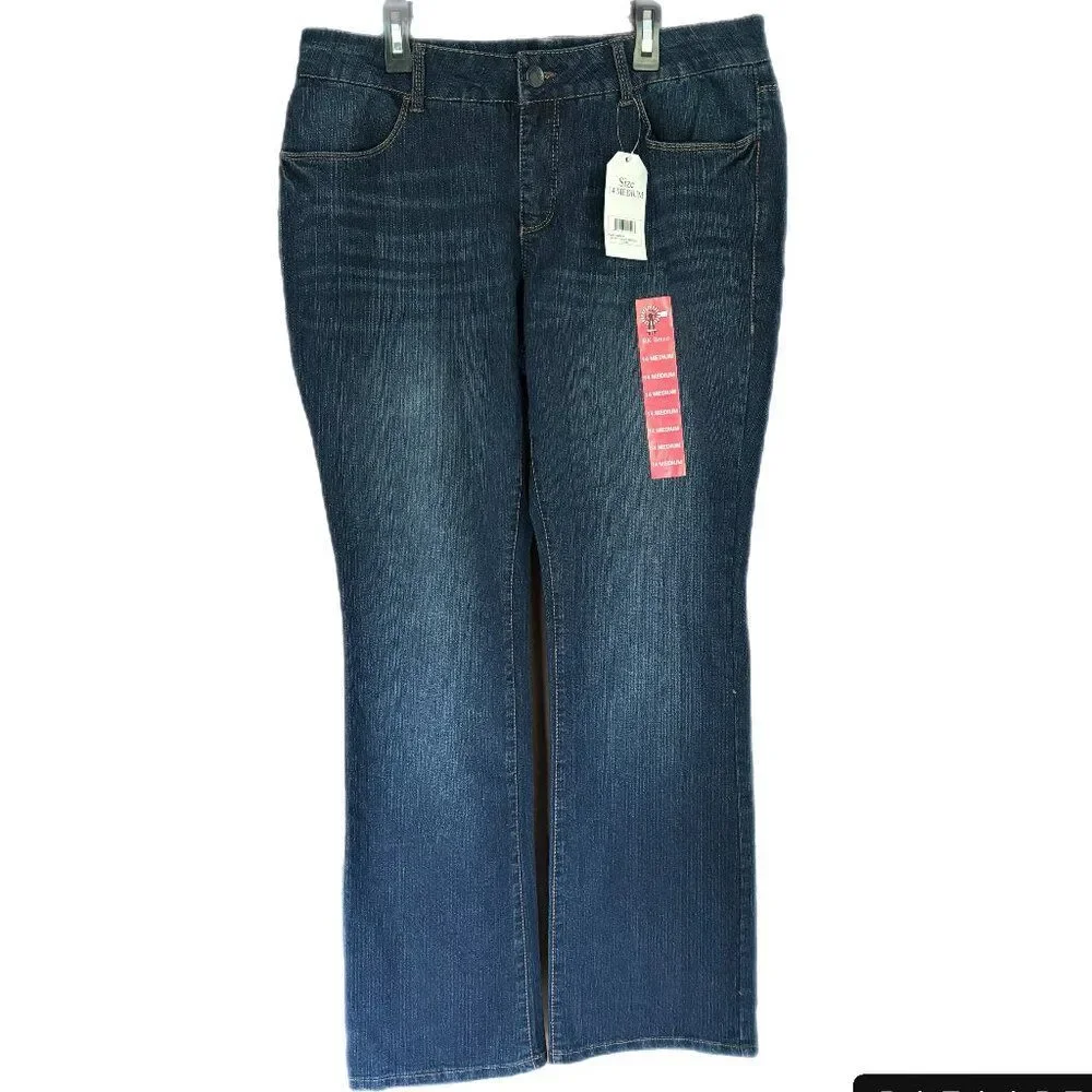 Rural King Jeans Women 14 Bootleg Midrise Stretch Cowgirl Western Work Chore NEW - Picture 3 of 9